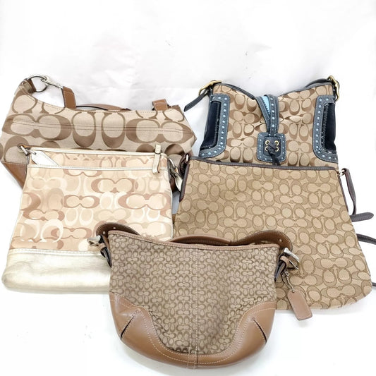 Coach 5-Piece Brown Canvas Shoulder Bag Set – Model 1635024